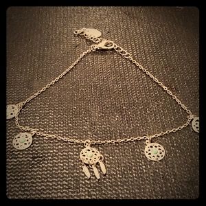 Silver w/ jade dreamcatcher anklet